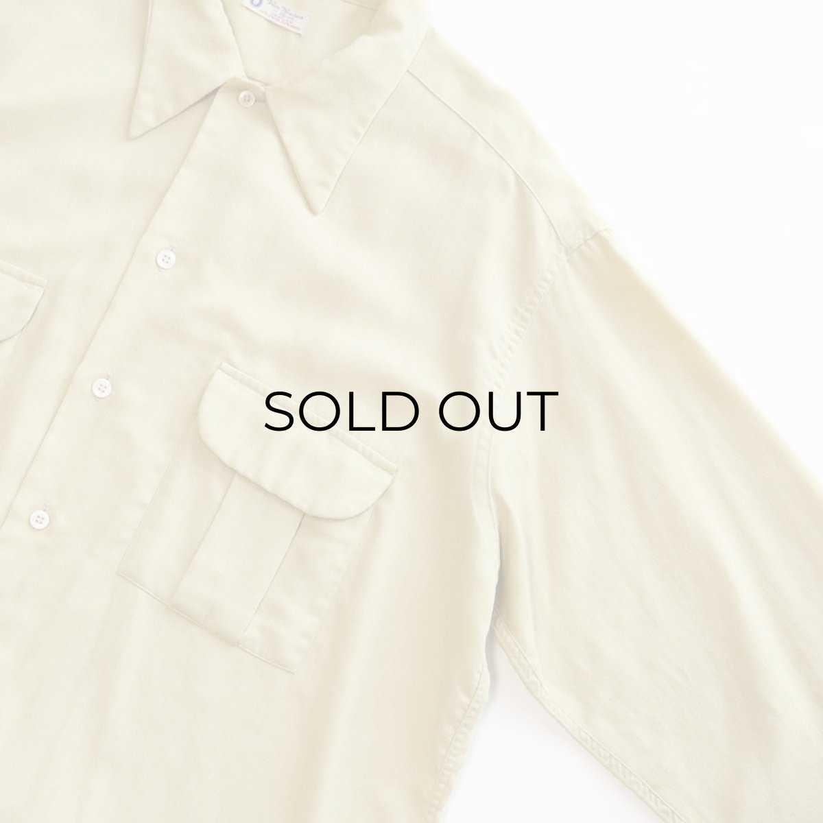 画像3: 〜50's Van Heusen NYLON RAYON GABARDINE OPEN COLLAR SHIRT (3)