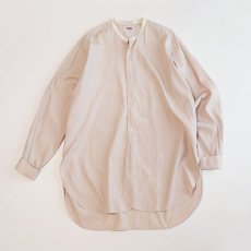 画像1: 〜50's VANTELLA COTTON STRIPE COLLARLESS DRESS SHIRT "MADE IN ENGLAND" (1)