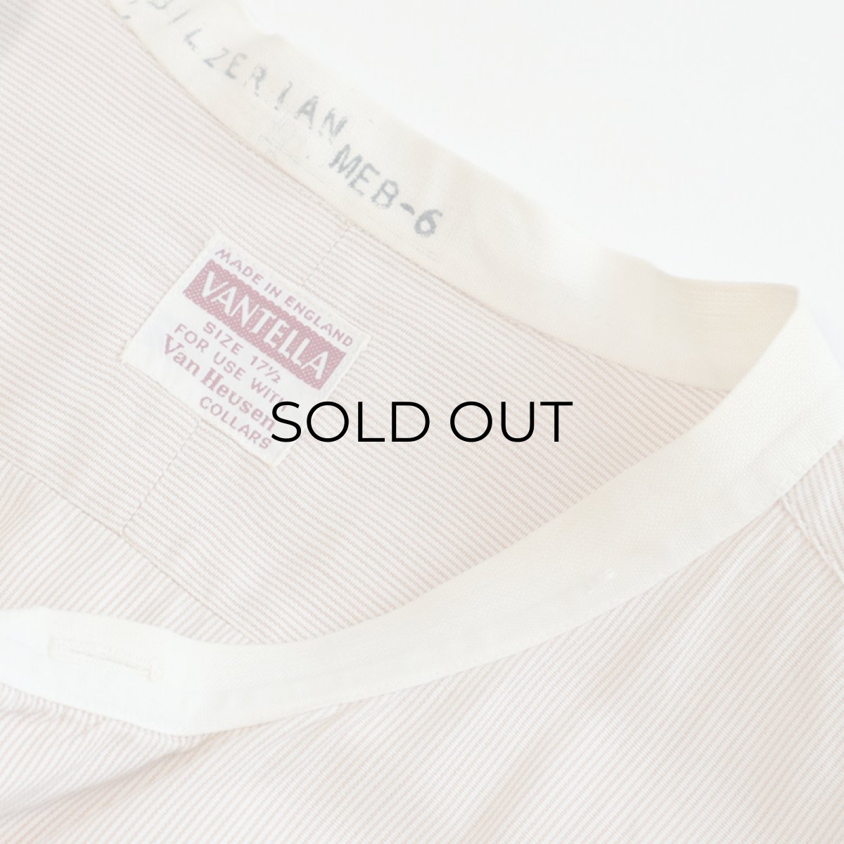画像7: 〜50's VANTELLA COTTON STRIPE COLLARLESS DRESS SHIRT "MADE IN ENGLAND" (7)