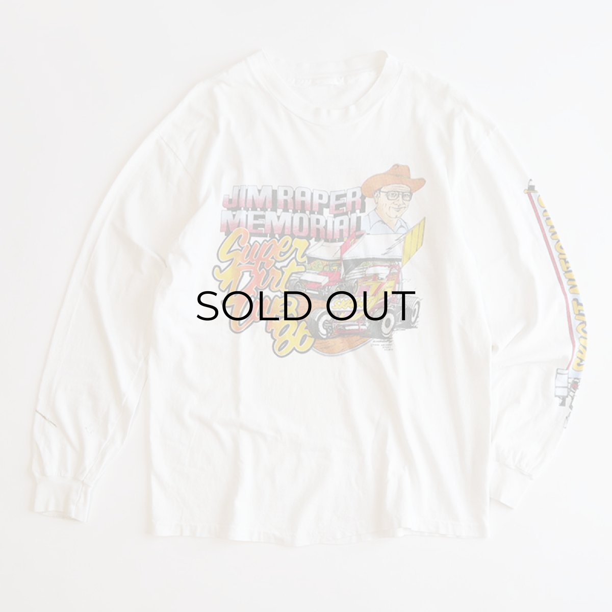 画像1: 80's UNKNOWN BRAND COTTON W-PRINT L/S TEE "Super Durt Cup '86" (1)