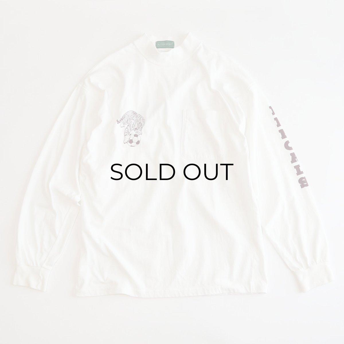 画像1: 〜90's OUTER BANKS COTTON W-PRINT MOCK NECK L/S POCKET TEE "BENGALS" (1)