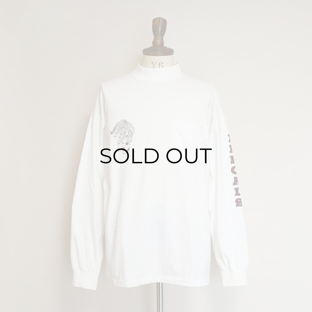 画像8: 〜90's OUTER BANKS COTTON W-PRINT MOCK NECK L/S POCKET TEE "BENGALS" (8)