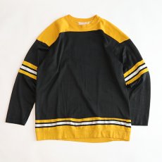 画像1: 60's UNKNOWN BRAND RAYON 2-TONE L/S FOOTBALL TEE (1)