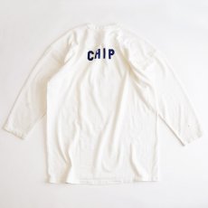 画像2: 〜80's UNKNOWN BRAND COTTON W-PRINT CROPPED SLEEVE FOOTBALL TEE "OBU" (2)