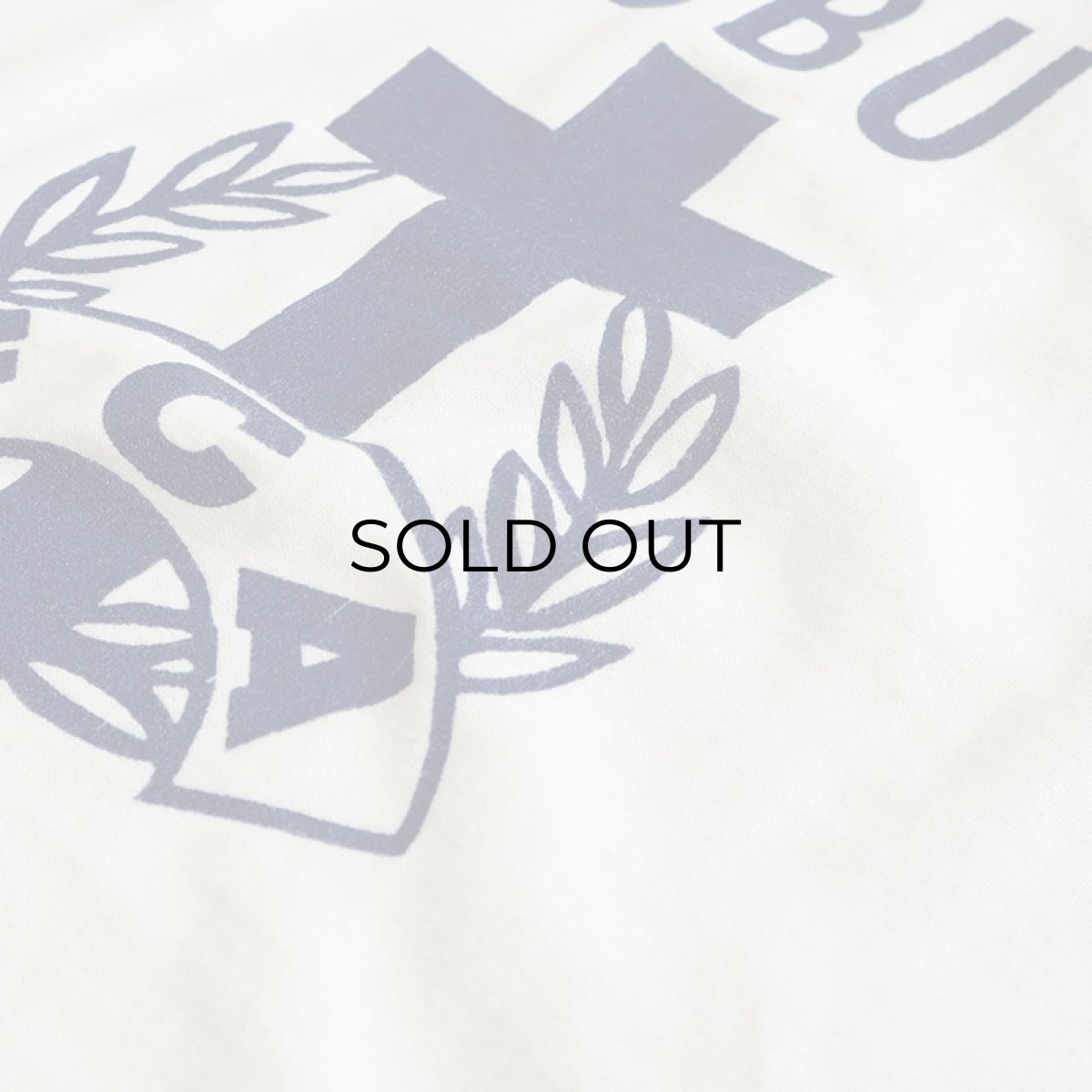 画像4: 〜80's UNKNOWN BRAND COTTON W-PRINT CROPPED SLEEVE FOOTBALL TEE "OBU" (4)