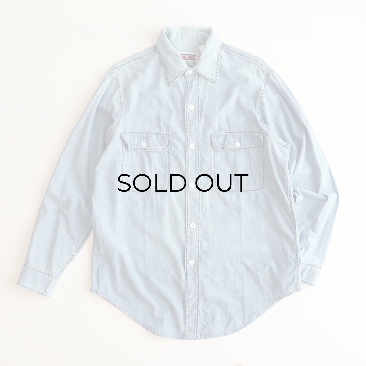 画像1: 〜90's BIG MAC COTTON CHAMBRAY EMBROIDERED WORK SHIRT (1)