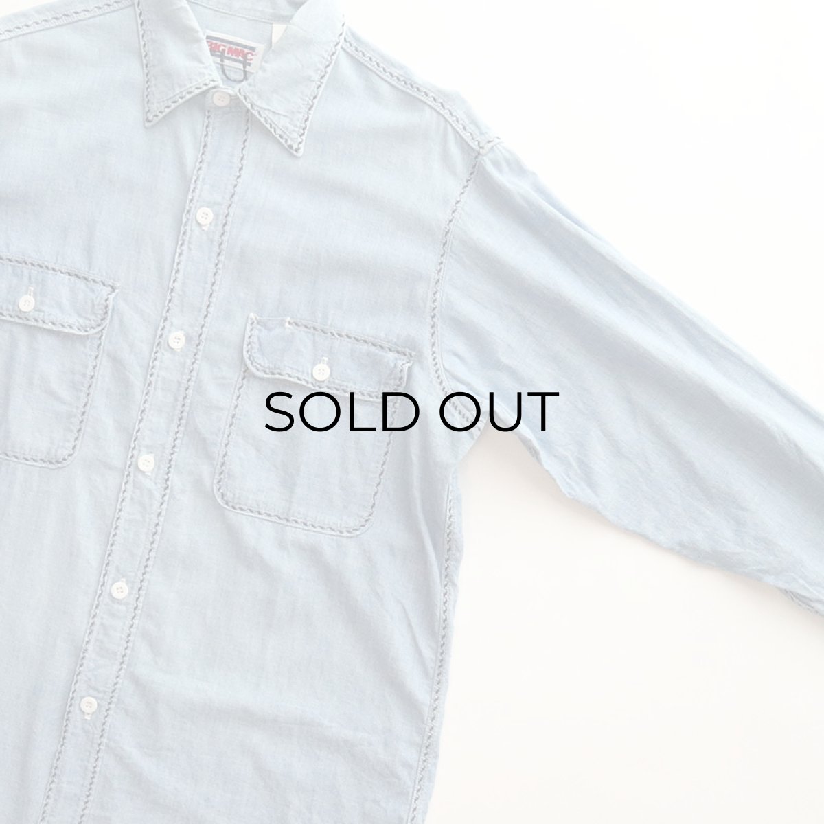 画像3: 〜90's BIG MAC COTTON CHAMBRAY EMBROIDERED WORK SHIRT (3)