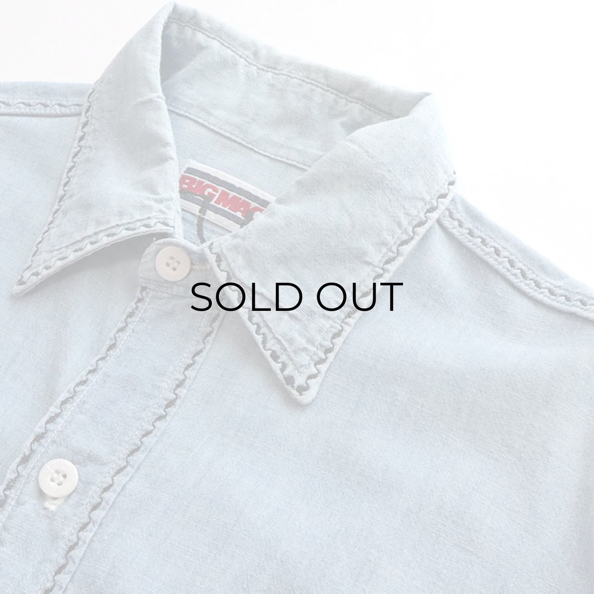 画像4: 〜90's BIG MAC COTTON CHAMBRAY EMBROIDERED WORK SHIRT (4)