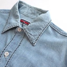 画像4: 〜90's BIG MAC COTTON CHAMBRAY EMBROIDERED WORK SHIRT (4)