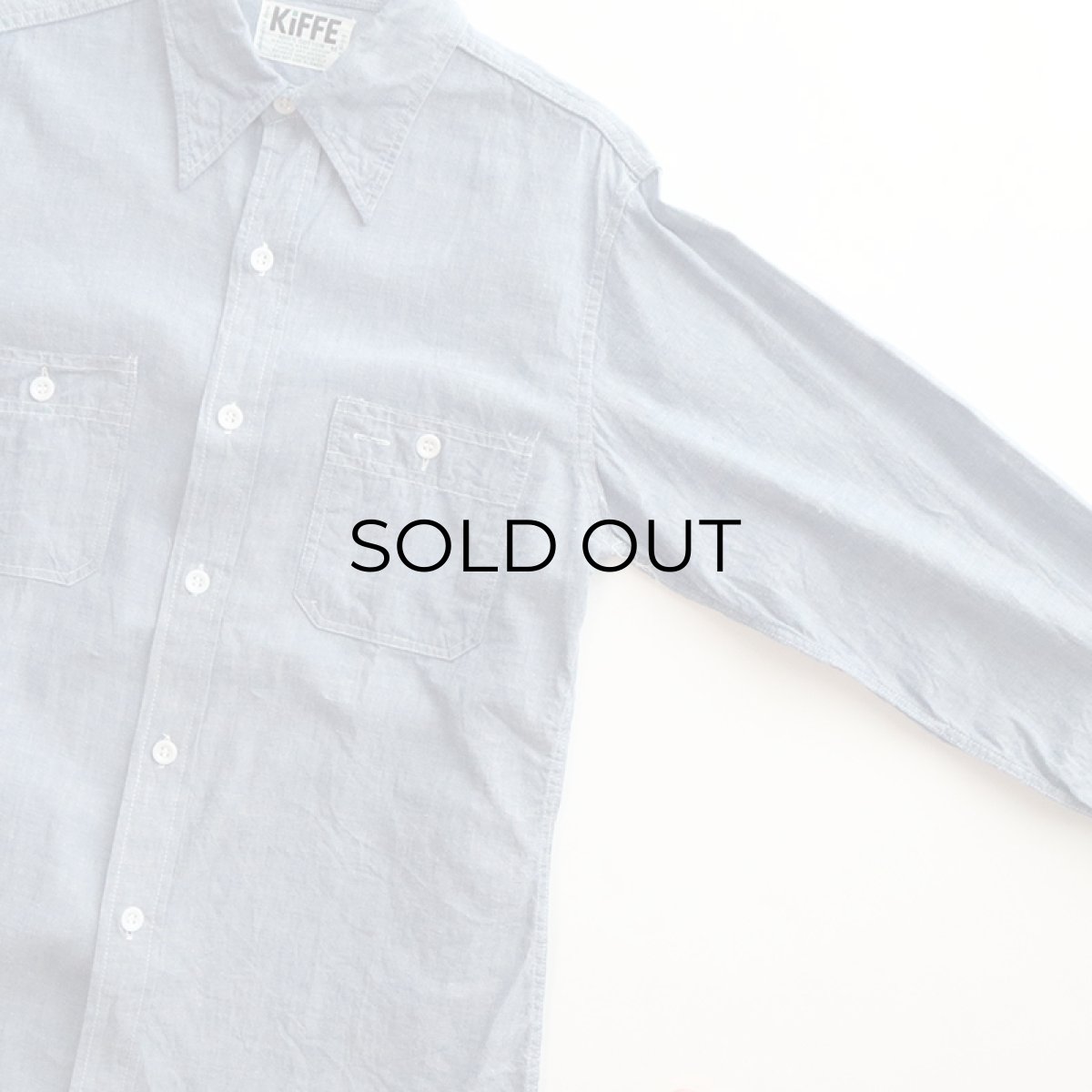 画像4: 〜70's KiFFE COTTON CHAMBRAY WORK SHIRT (4)