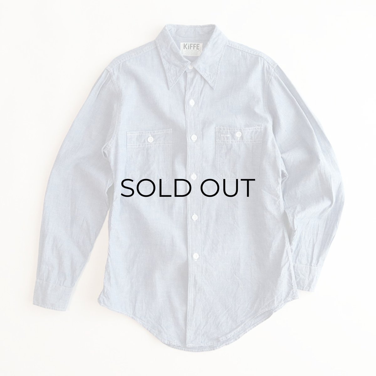 画像2: 〜70's KiFFE COTTON CHAMBRAY WORK SHIRT (2)
