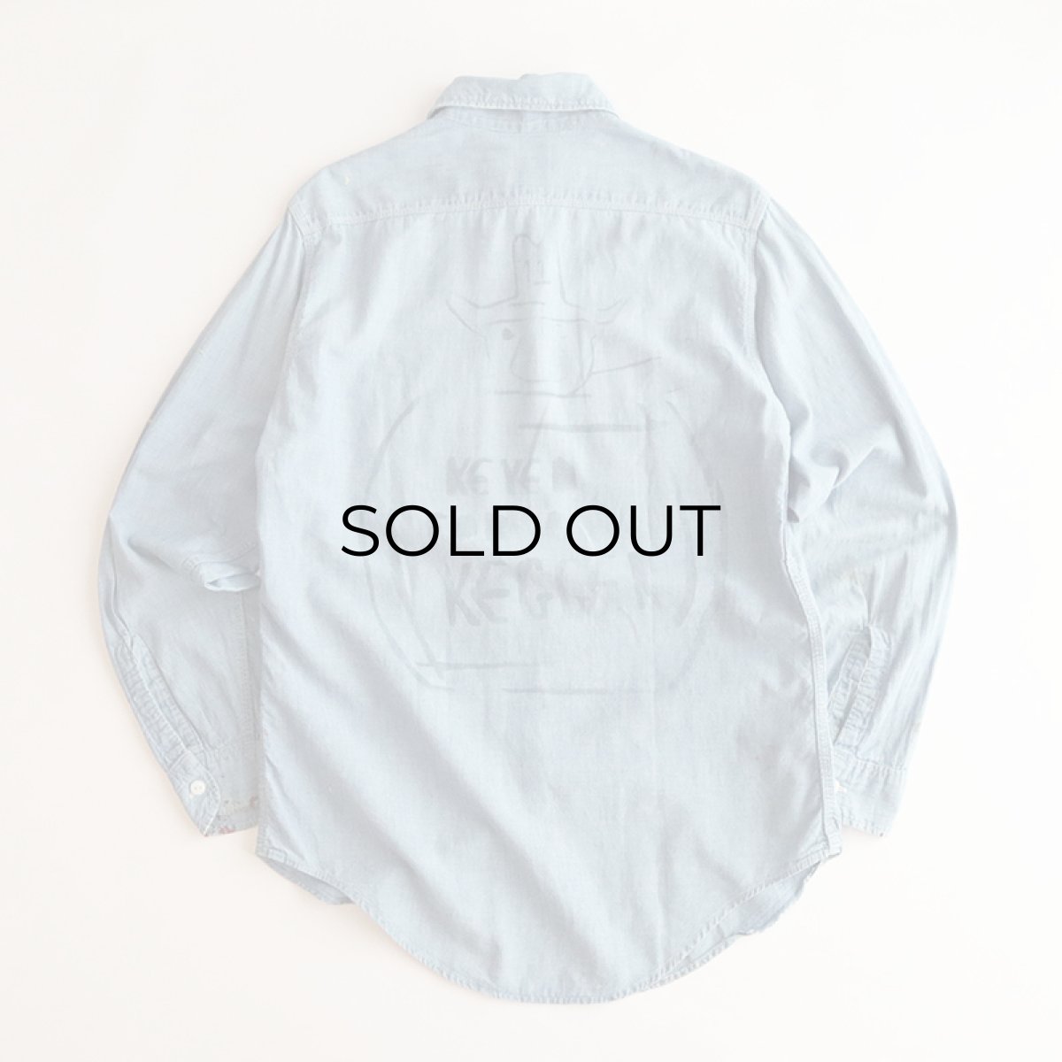 画像2: 60's-70's BIG MAC COTTON CHAMBRAY PAINT & EMBROIDERED WORK SHIRT (2)