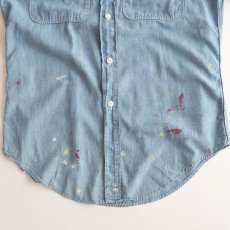 画像5: 60's-70's BIG MAC COTTON CHAMBRAY PAINT & EMBROIDERED WORK SHIRT (5)