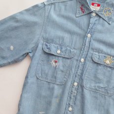 画像3: 60's-70's BIG MAC COTTON CHAMBRAY PAINT & EMBROIDERED WORK SHIRT (3)