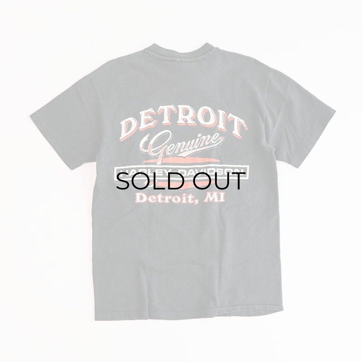 画像2: 〜90's HARLEY-DAVIDSON COTTON W-PRINT S/S POCKET TEE "DETROIT" (2)