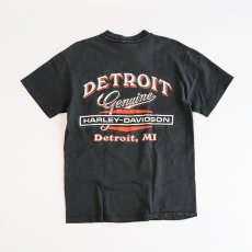 画像2: 〜90's HARLEY-DAVIDSON COTTON W-PRINT S/S POCKET TEE "DETROIT" (2)