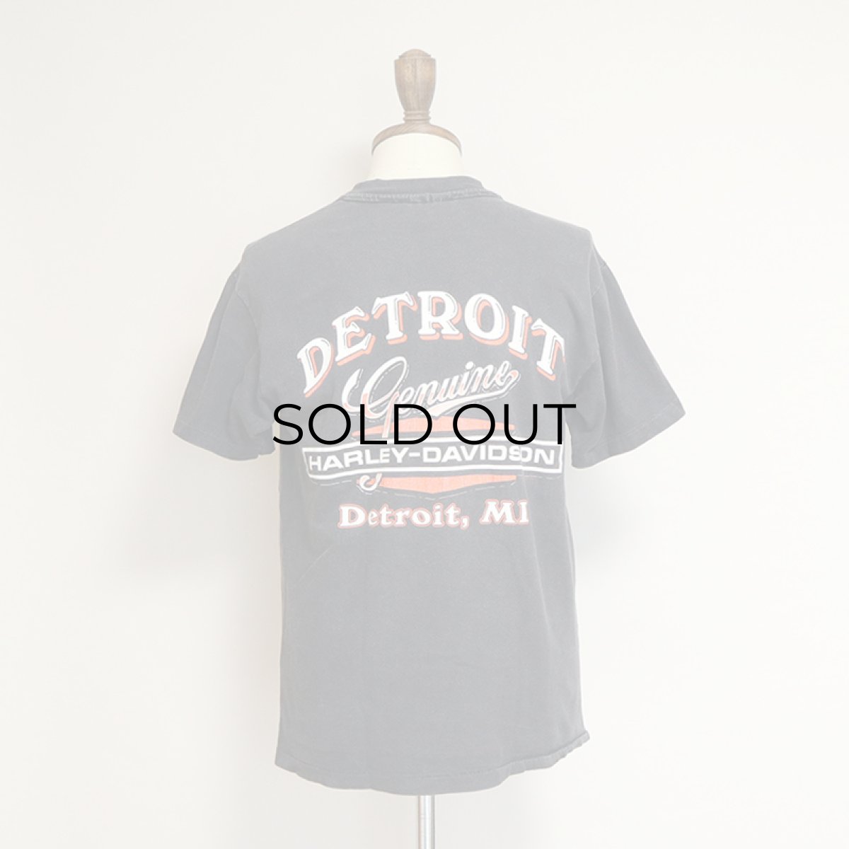 画像9: 〜90's HARLEY-DAVIDSON COTTON W-PRINT S/S POCKET TEE "DETROIT" (9)