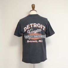 画像9: 〜90's HARLEY-DAVIDSON COTTON W-PRINT S/S POCKET TEE "DETROIT" (9)