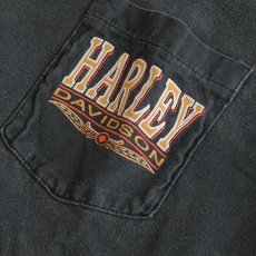 画像4: 〜90's HARLEY-DAVIDSON COTTON W-PRINT S/S POCKET TEE "DETROIT" (4)