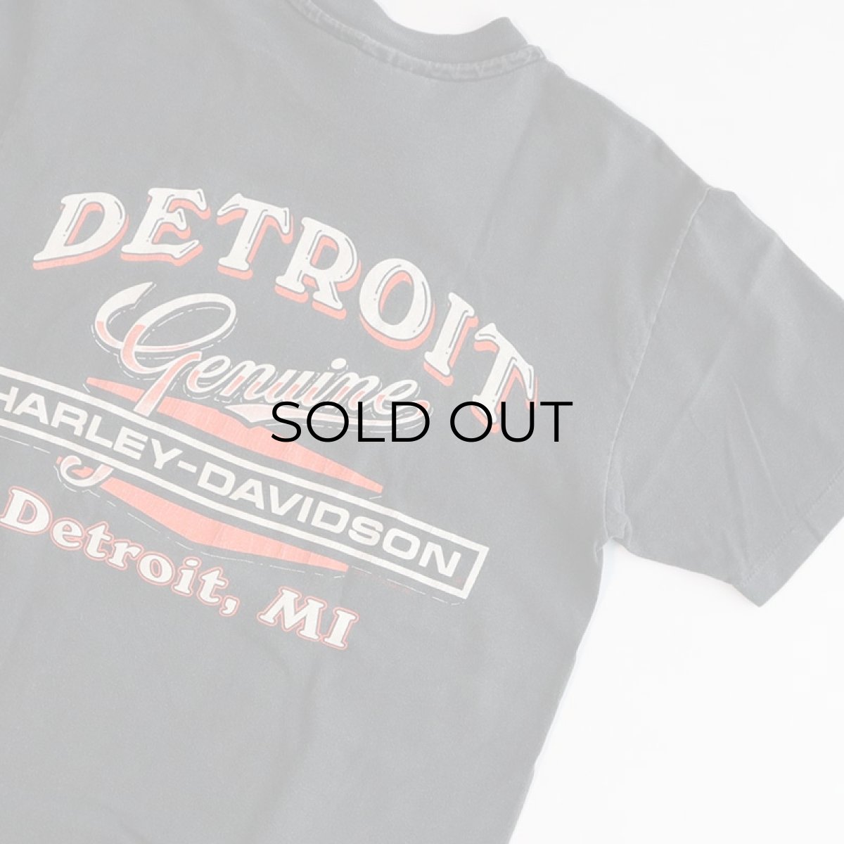 画像5: 〜90's HARLEY-DAVIDSON COTTON W-PRINT S/S POCKET TEE "DETROIT" (5)