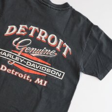 画像5: 〜90's HARLEY-DAVIDSON COTTON W-PRINT S/S POCKET TEE "DETROIT" (5)