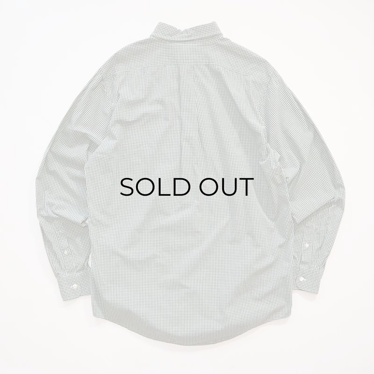 画像2: 90's LANDS' END COTTON GINGHAM CHECK B/D SHIRT (2)