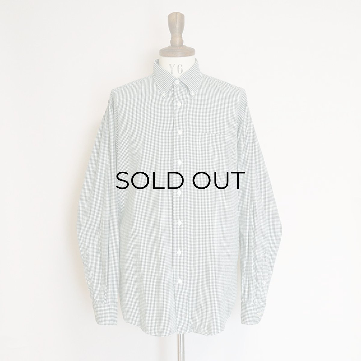 画像7: 90's LANDS' END COTTON GINGHAM CHECK B/D SHIRT (7)