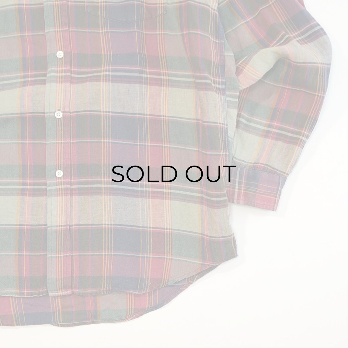 画像4: 〜90's BANANA REPUBLIC IRISH LINEN CHECK B/D SHIRT (4)