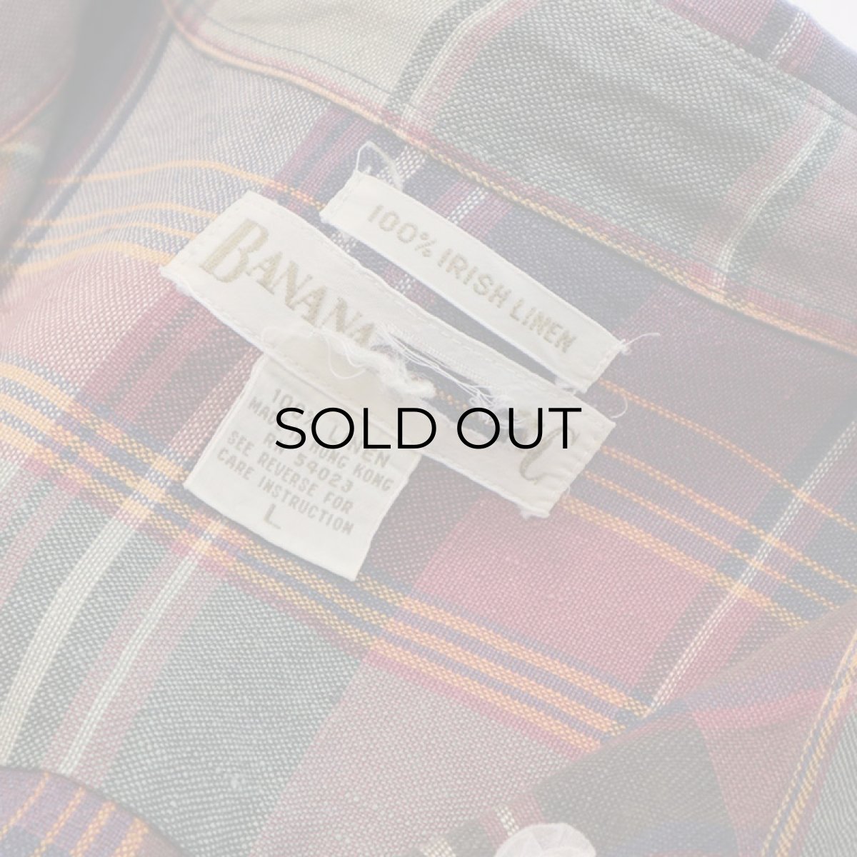 画像6: 〜90's BANANA REPUBLIC IRISH LINEN CHECK B/D SHIRT (6)