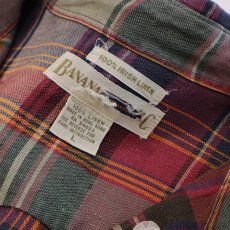 画像6: 〜90's BANANA REPUBLIC IRISH LINEN CHECK B/D SHIRT (6)