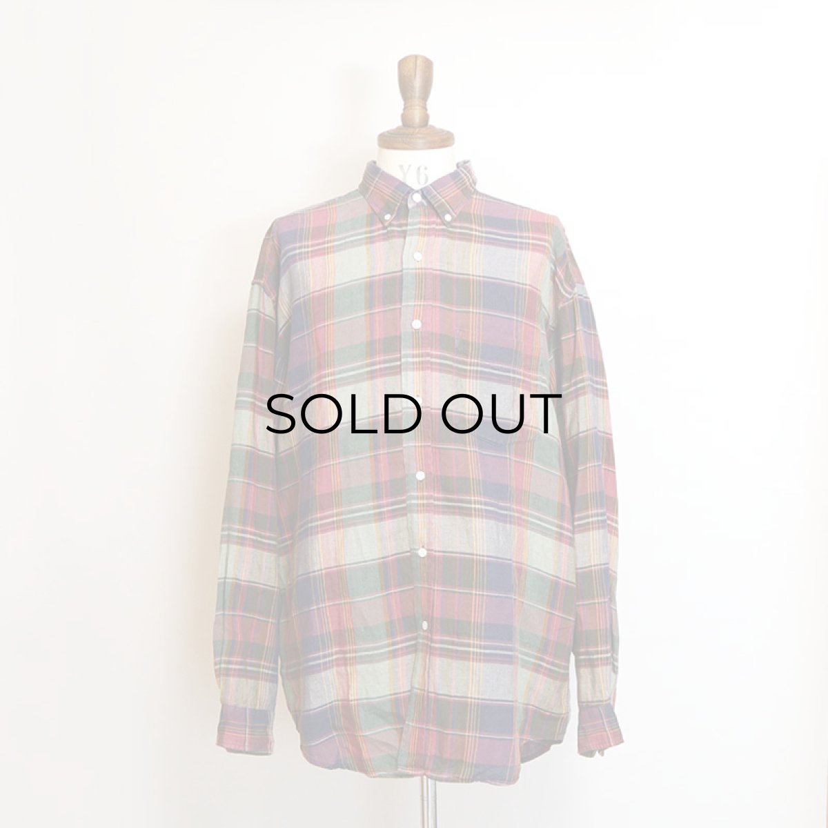 画像9: 〜90's BANANA REPUBLIC IRISH LINEN CHECK B/D SHIRT (9)