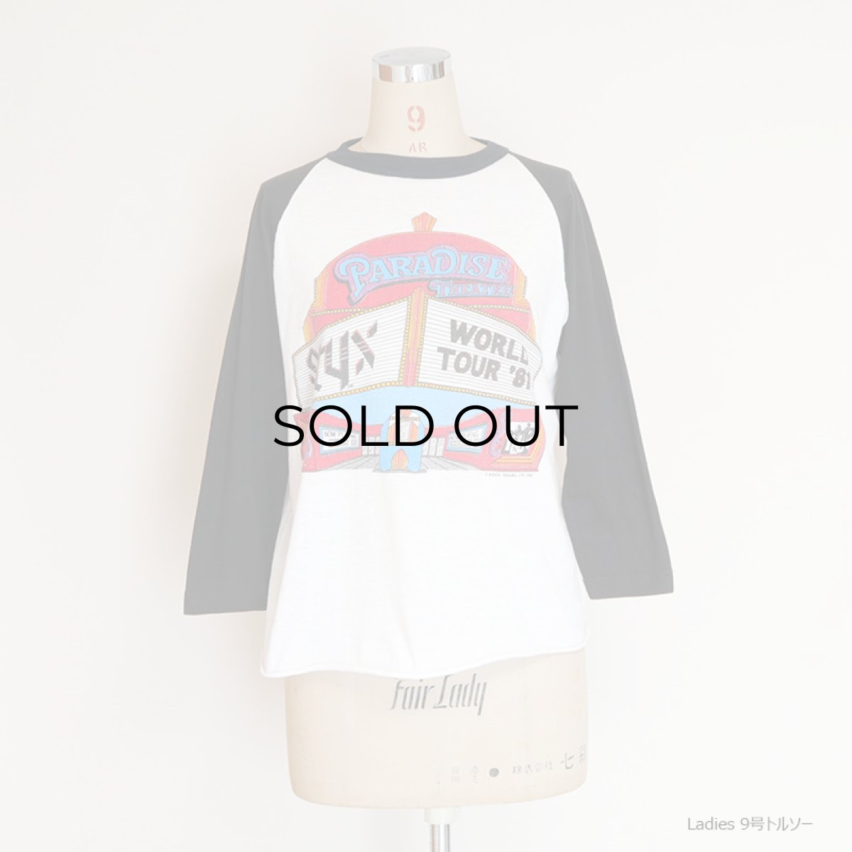 画像11: 80's UNKNOWN BRAND W-PRINT RAGLAN 3/4 SLEEVE ARTIST TEE "STYX" (11)