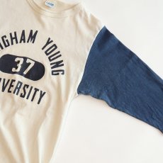 画像4: 70's Champion COTTON PRINT 3/4 SLEEVE BASEBALL UNDER TEE "BRIGHAM YOUNG UNIVERSITY"  (4)