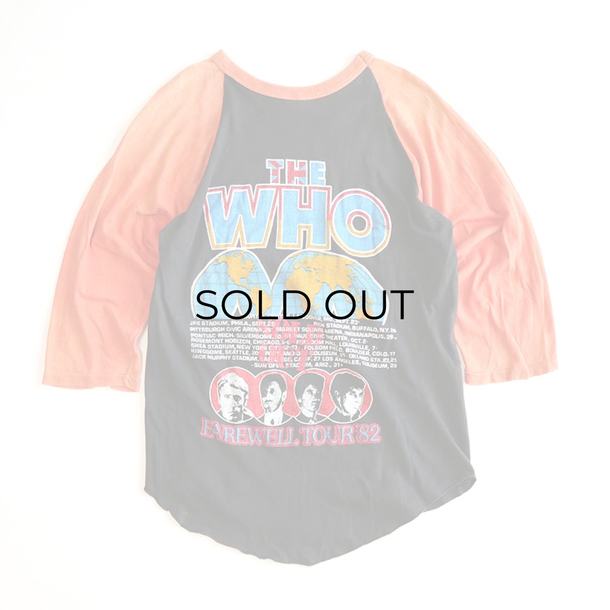 画像3: 70's-80's UNKNOWN BRAND PAKISTAN COTTON W-PRINT RAGLAN 3/4 SLEEVE ARTIST TEE "THE WHO FAREWELL TOUR '82" (3)