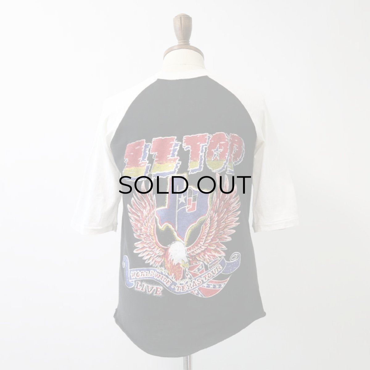 画像12: 70's-80's FANTASY PAKISTAN COTTON W-PRINT RAGLAN 3/4 SLEEVE ARTIST TEE "ZZ TOP" (12)