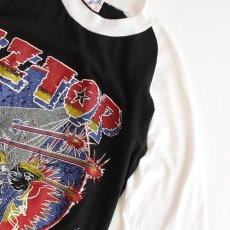 画像4: 70's-80's FANTASY PAKISTAN COTTON W-PRINT RAGLAN 3/4 SLEEVE ARTIST TEE "ZZ TOP" (4)