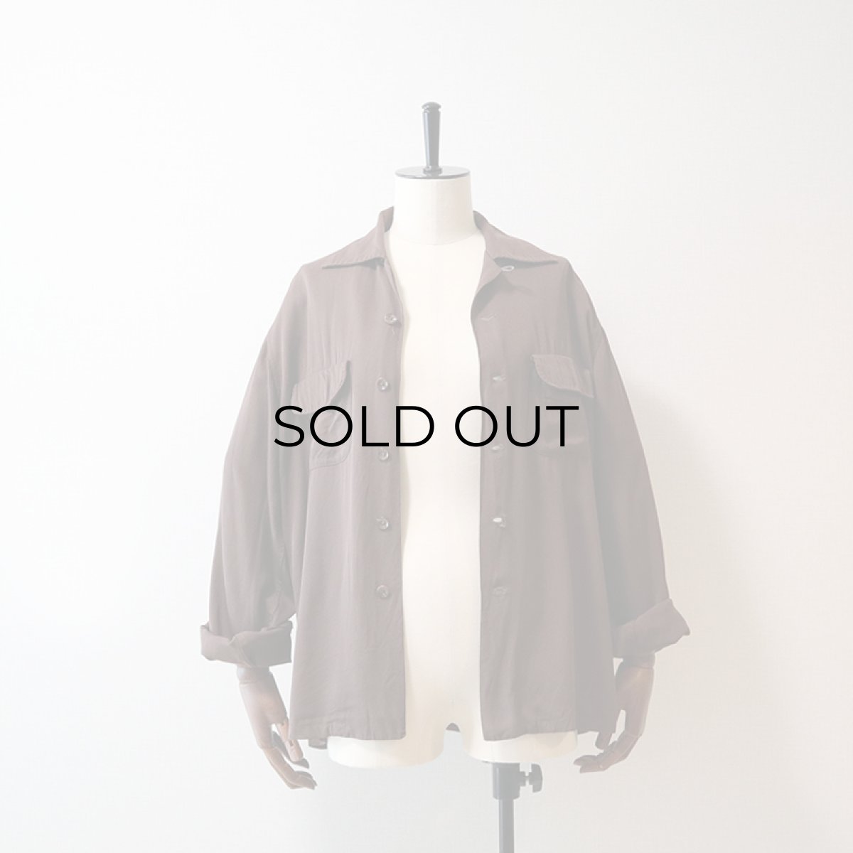 画像9: 50's UNKNOWN BRAND RAYON GABARDINE BOX SHIRT (9)