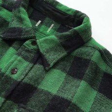 画像4: 60's UNKNOWN BRAND WOOL BUFFALO CHECK CPO SHIRT (4)