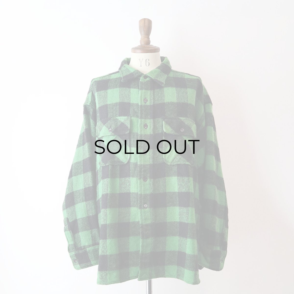 画像10: 60's UNKNOWN BRAND WOOL BUFFALO CHECK CPO SHIRT (10)