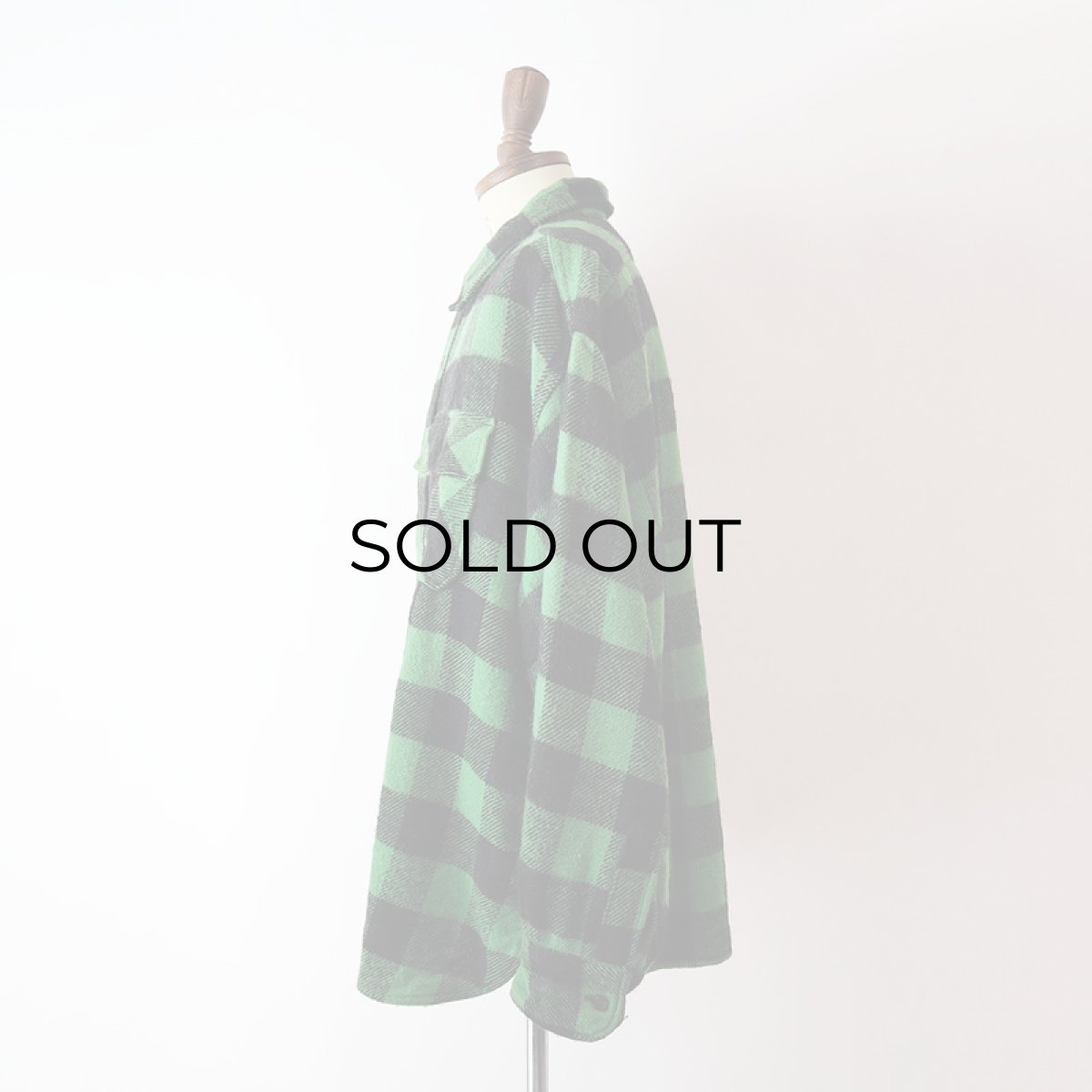 画像11: 60's UNKNOWN BRAND WOOL BUFFALO CHECK CPO SHIRT (11)