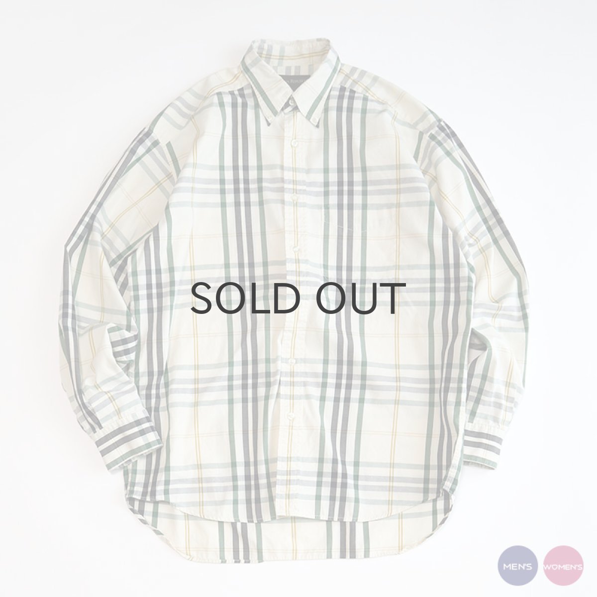 画像1: 90's BANANA REPUBLIC COTTON CHECK B/D SHIRT (1)