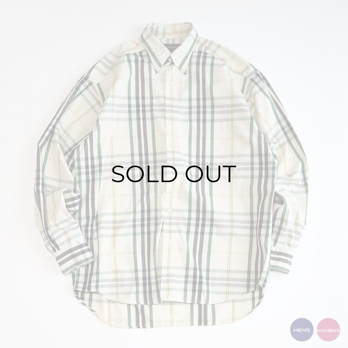 画像1: 90's BANANA REPUBLIC COTTON CHECK B/D SHIRT (1)