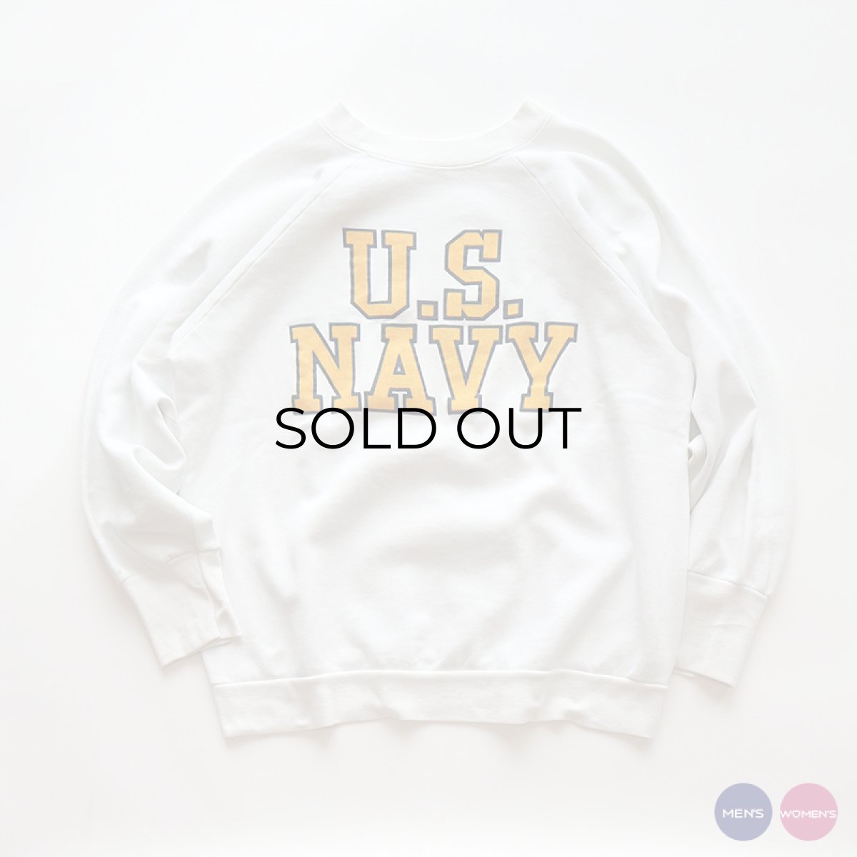 画像1: 〜80's UNKNOWN BRAND PRINT CREW NECK SWEAT "U.S. NAVY" "MADE IN USA" (1)