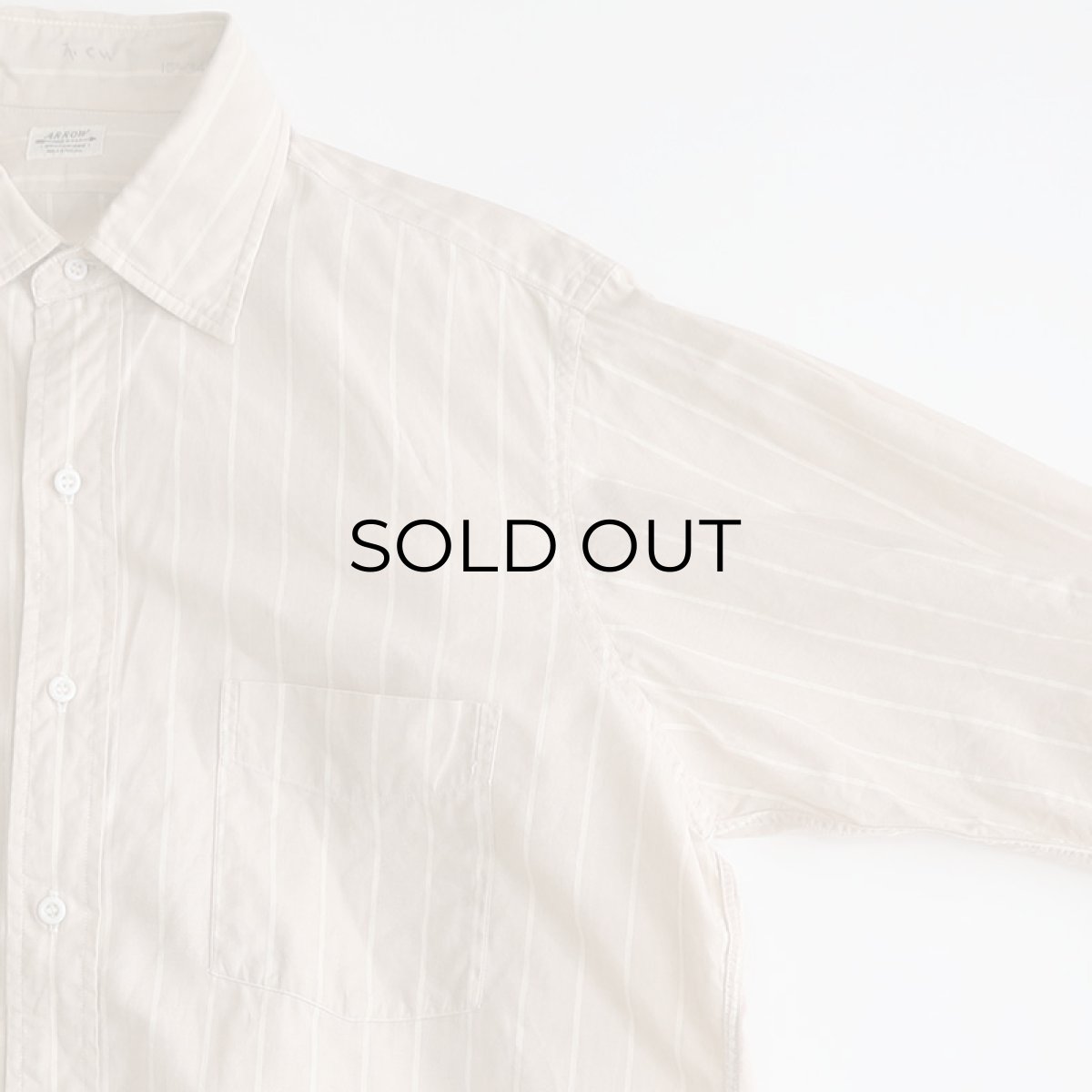 画像4: 50's ARROW COTTON BROAD STRIPE DRESS SHIRT (4)