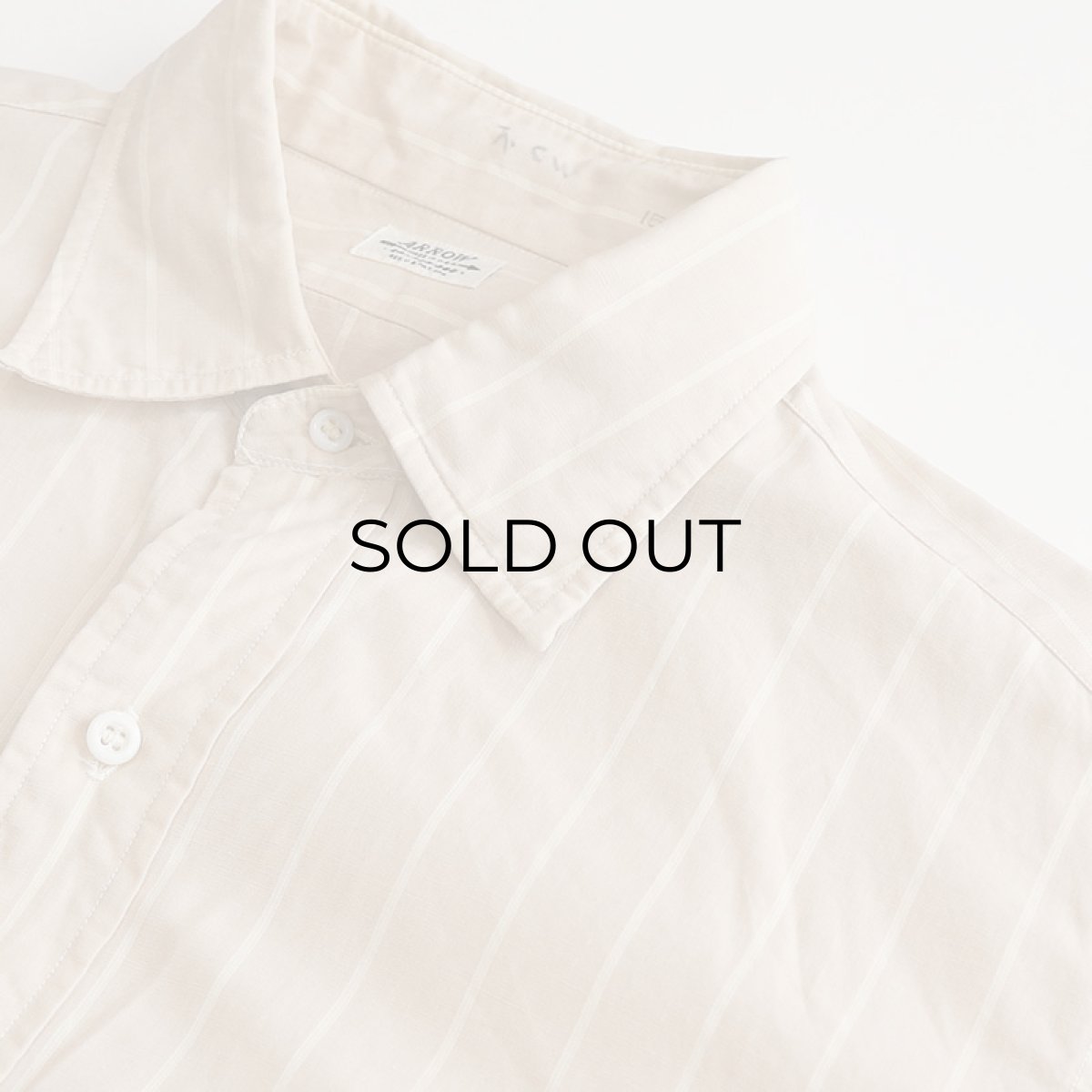 画像6: 50's ARROW COTTON BROAD STRIPE DRESS SHIRT (6)