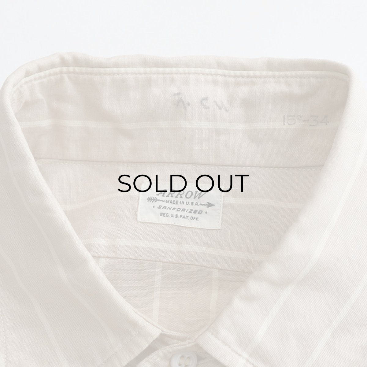 画像7: 50's ARROW COTTON BROAD STRIPE DRESS SHIRT (7)