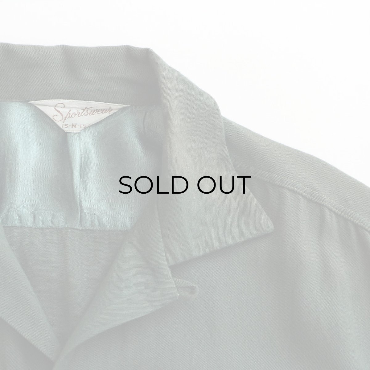 画像9: 50's Sportswear RAYON GABARDINE OPEN COLLAR BOX SHIRT (9)