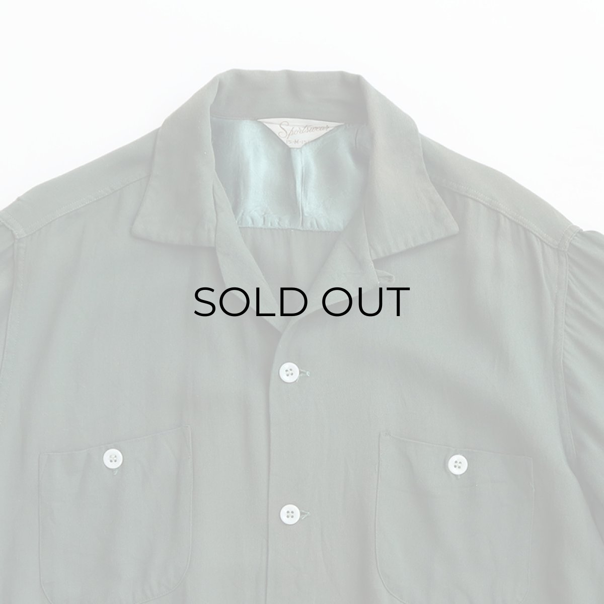 画像4: 50's Sportswear RAYON GABARDINE OPEN COLLAR BOX SHIRT (4)