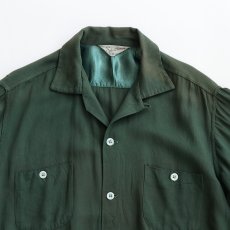 画像4: 50's Sportswear RAYON GABARDINE OPEN COLLAR BOX SHIRT (4)