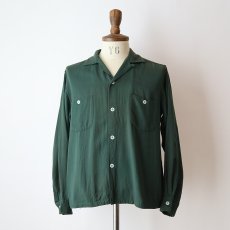 画像13: 50's Sportswear RAYON GABARDINE OPEN COLLAR BOX SHIRT (13)